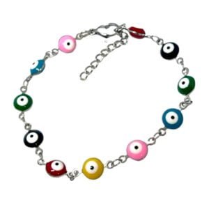 PULSERA OJO PROTECTOR MULTICOLOR ACERO QUIRÚRGICO 20 CM (P33058)