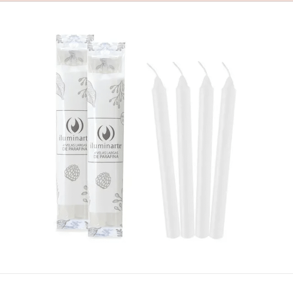 vela larga blanca para corte de luz x4 unidad Iluminarte