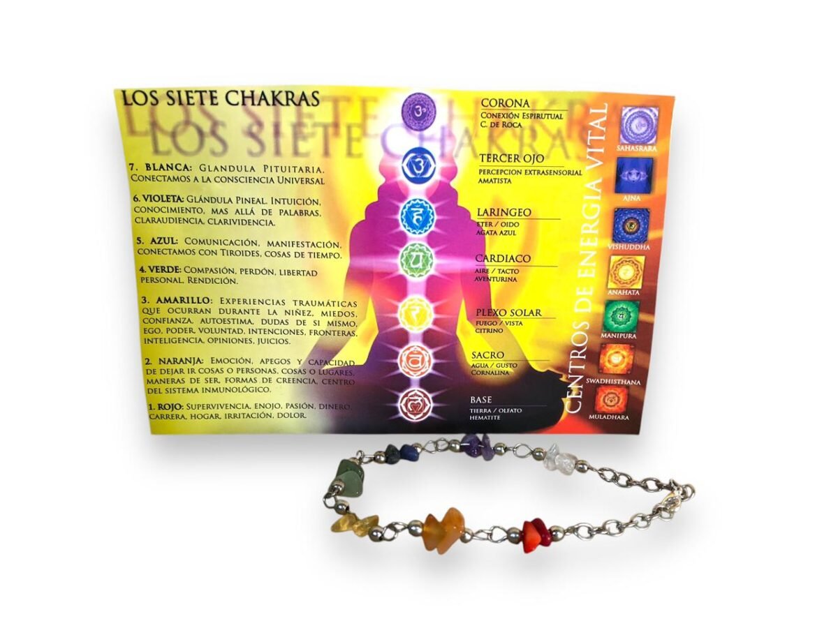 Pulsera 7 chakras de piedras semipreciosas