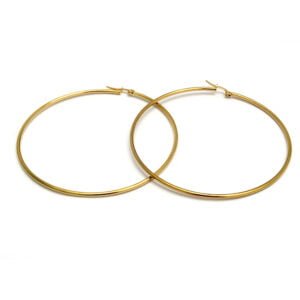 ARGOLLAS 7 CM ACERO DORADO (A29446)