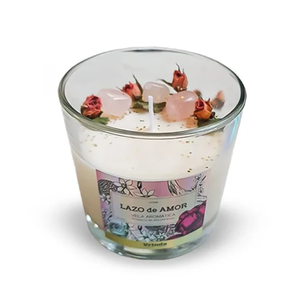 Vela aromatica lazo de amor 8x8 cm vrinda