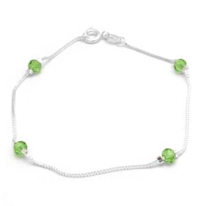 PULSERA CON MOSTACILLAS VERDES ACERO BLANCO 20 CM (P11110)