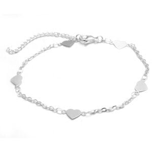 PULSERA CORAZONES ACERO BLANCO 22 CM (P29583)