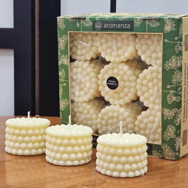 Velon burbuja cera vegetal caja x 9 u. Aromanza