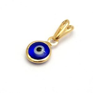 DIJE OJO PROTECTOR AZUL ACERO DORADO 7 MM (PD62154A)