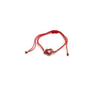 PULSERA OJO TURCO CORAZON ROJA AJUSTABLE (P33035E)