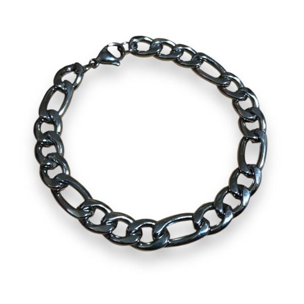 Pulsera figaro 1 cm x 20 cm acero quirurgico (P33672)