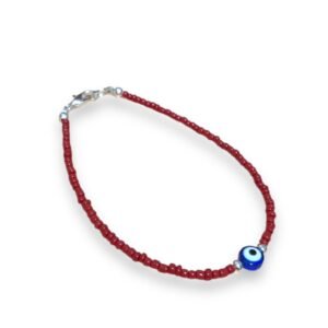 PULSERA MOSTACILLA ROJA OJO TURCO (P35390)