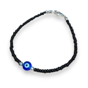 PULSERA MOSTACILLAS NEGRA OJO TURCO (P35529)