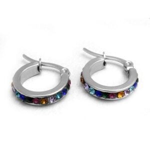 AROS ARGOLLITA CON CUBIC MULTICOLOR ACERO QUIRURGICO