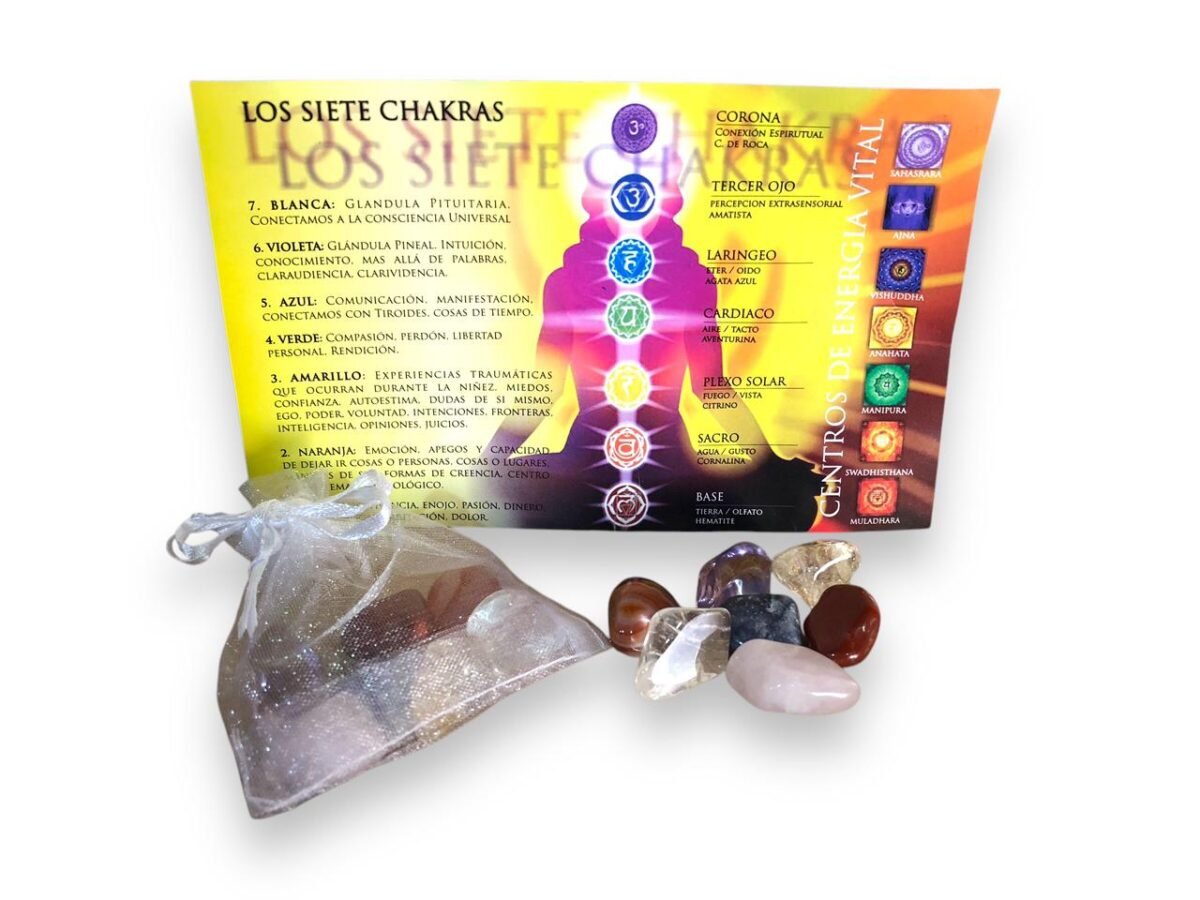Kit 7 Chakras piedras naturales roladas