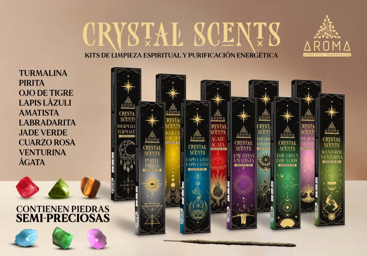 Sahumerios Crystal Scents Aroma x 8 varillas. x 1unidad