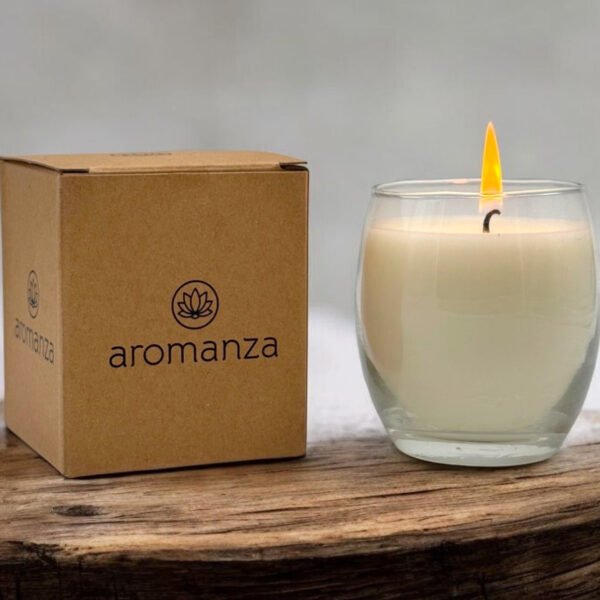 Vela vaso esfera cera vegetal aromatica x 1 u. Aromanza