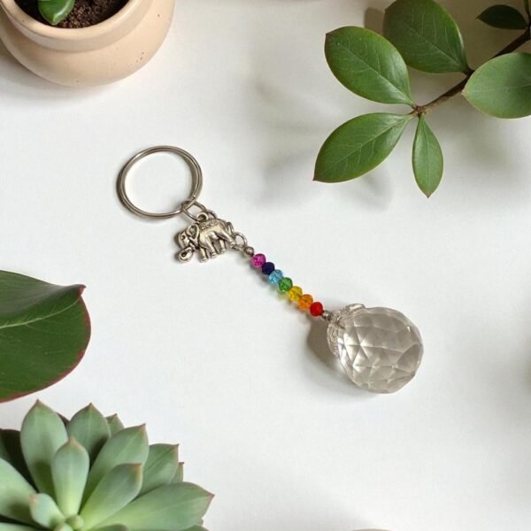 Llavero 7 chakras mini con medallita