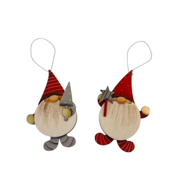 Colgante de madera duende noel 13 cm