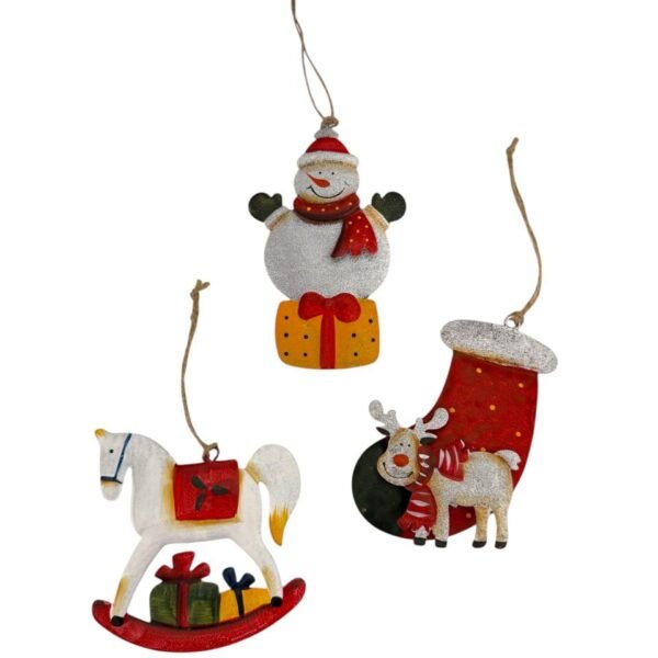 Colgante de metal figuras navideñas 14 cm