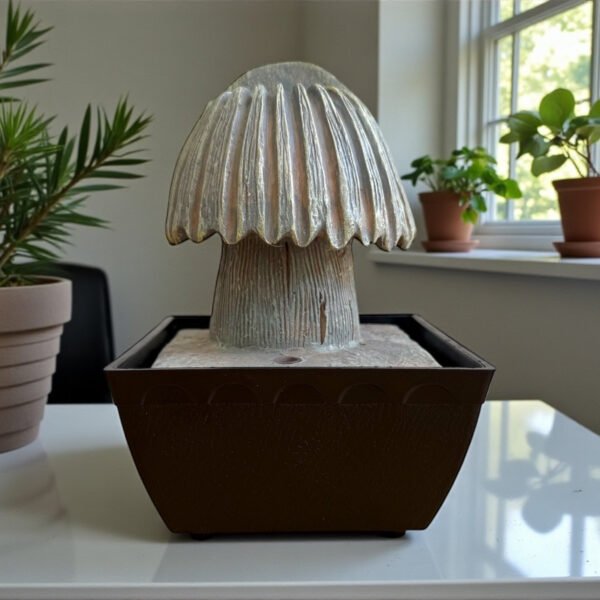 Fuente de agua hongo con led 18 cm