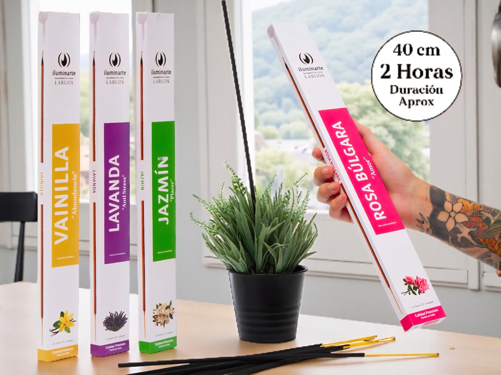 Sahumerios extra largos 40 cm Iluminarte