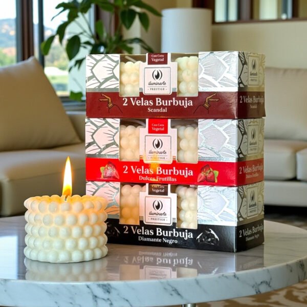 Velas arom. cera vegetal Burbuja x 2 Iluminarte