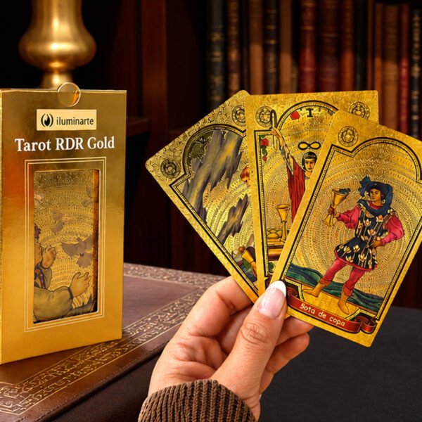 Tarot Rider Gold con cartas doradas Iluminarte