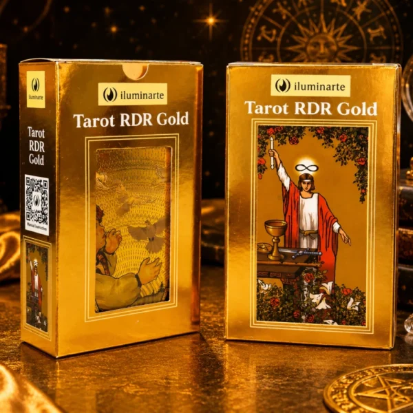 Tarot Rider Gold con cartas doradas Iluminarte