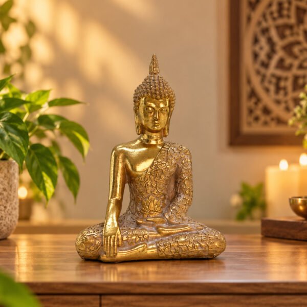 Buda oro meditando 14 cm