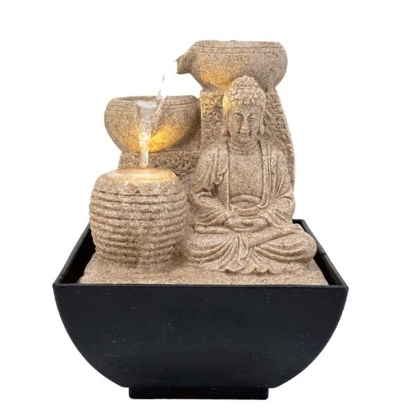 Fuente de agua buda 3 cascadas 18 cm