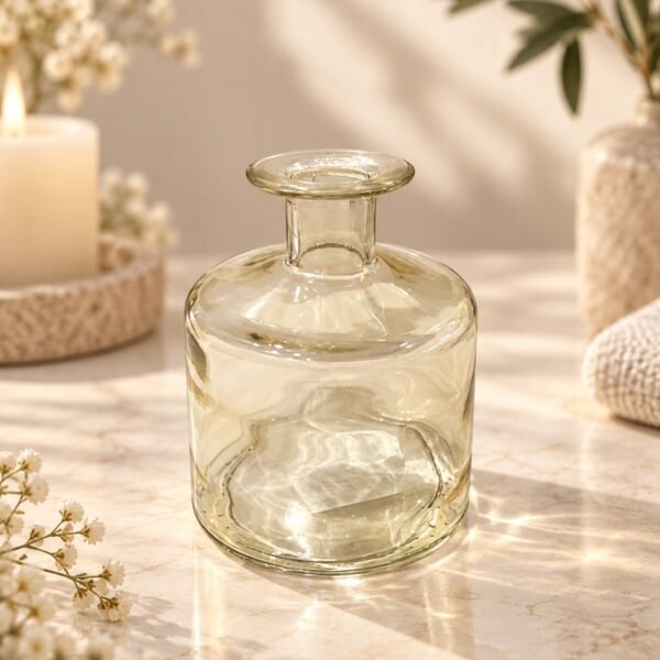 Envase Difusor / Florero liso bajo de vidrio