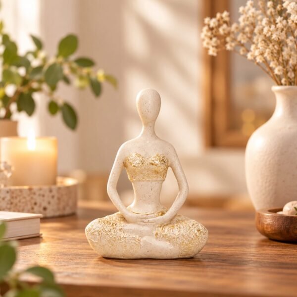 Figura yoga meditando resina 12 cm