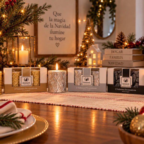 2 velones Decorativos y Navideños