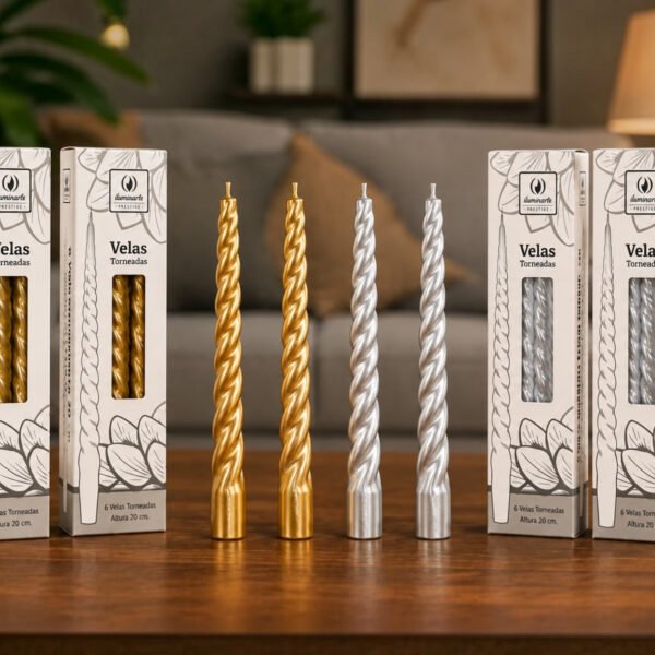 Torneada Med. 20 cm Caja x 6 Oro/Plata Iluminarte